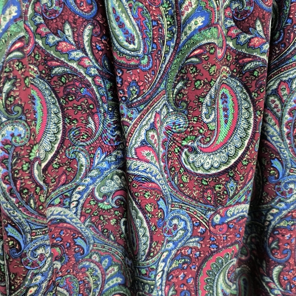 Vintage Bonworth Paisley Print Boho Hippie Midi Skirt Stretch Pockets MP - Picture 4 of 10